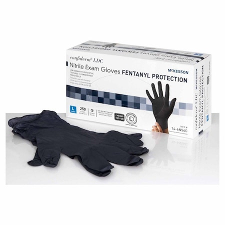 Mckesson Disposable Gloves, Nitrile, L, 250 PK, Black 14-6N56C